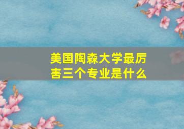 美国陶森大学最厉害三个专业是什么