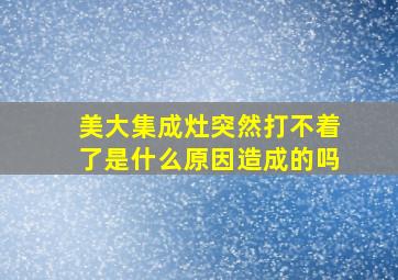 美大集成灶突然打不着了是什么原因造成的吗