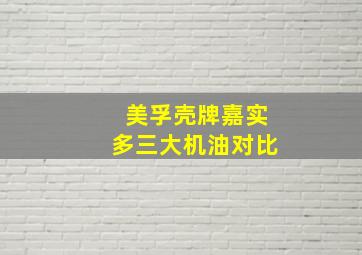 美孚壳牌嘉实多三大机油对比