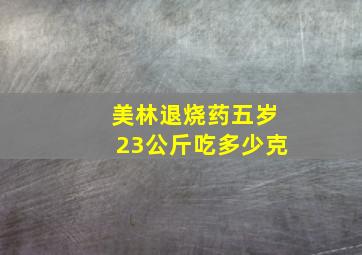 美林退烧药五岁23公斤吃多少克