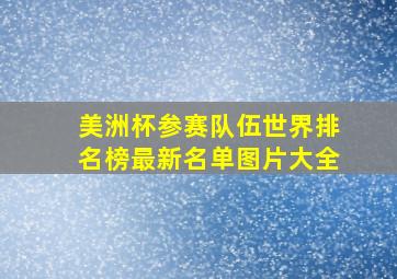 美洲杯参赛队伍世界排名榜最新名单图片大全