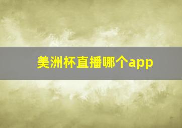 美洲杯直播哪个app