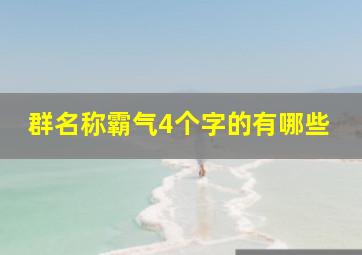 群名称霸气4个字的有哪些