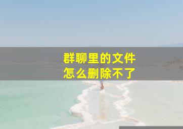 群聊里的文件怎么删除不了