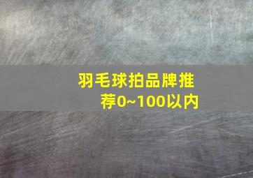 羽毛球拍品牌推荐0~100以内