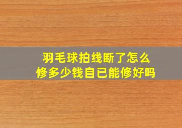 羽毛球拍线断了怎么修多少钱自已能修好吗