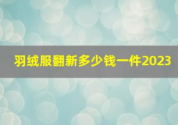 羽绒服翻新多少钱一件2023