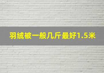 羽绒被一般几斤最好1.5米