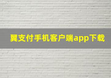 翼支付手机客户端app下载