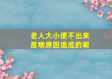 老人大小便不出来是啥原因造成的呢