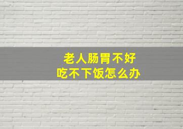 老人肠胃不好吃不下饭怎么办