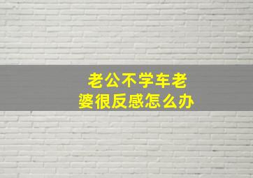 老公不学车老婆很反感怎么办