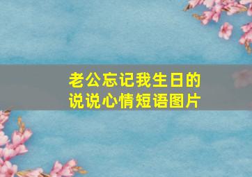 老公忘记我生日的说说心情短语图片