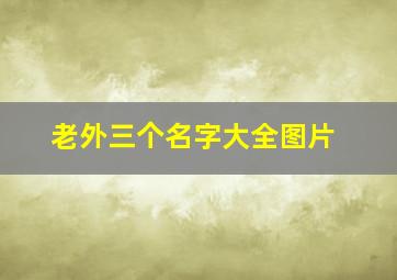 老外三个名字大全图片