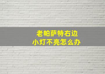 老帕萨特右边小灯不亮怎么办