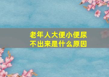 老年人大便小便尿不出来是什么原因