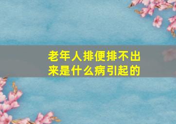 老年人排便排不出来是什么病引起的