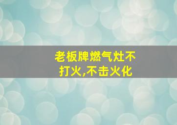 老板牌燃气灶不打火,不击火化