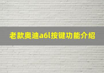 老款奥迪a6l按键功能介绍