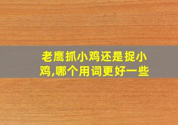 老鹰抓小鸡还是捉小鸡,哪个用词更好一些