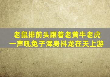 老鼠排前头跟着老黄牛老虎一声吼兔子浑身抖龙在天上游