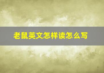 老鼠英文怎样读怎么写