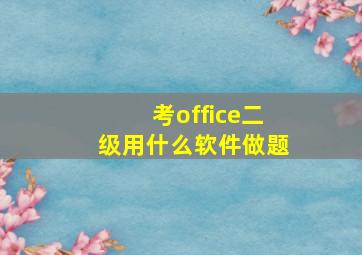 考office二级用什么软件做题