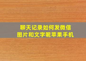 聊天记录如何发微信图片和文字呢苹果手机