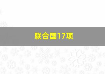 联合国17项