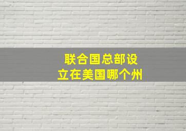 联合国总部设立在美国哪个州