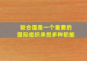 联合国是一个重要的国际组织承担多种职能