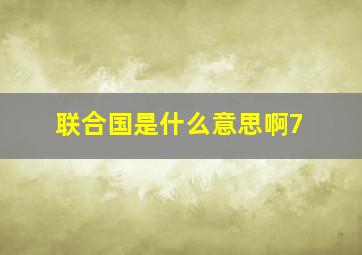 联合国是什么意思啊7