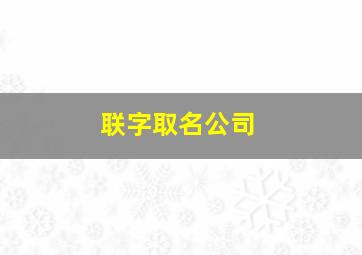 联字取名公司