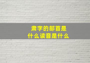 肃字的部首是什么读音是什么