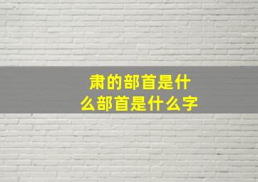 肃的部首是什么部首是什么字