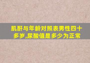 肌酐与年龄对照表男性四十多岁,尿酸值是多少为正常