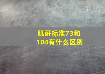 肌酐标准73和104有什么区别