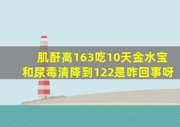 肌酐高163吃10天金水宝和尿毒清降到122是咋回事呀