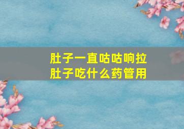 肚子一直咕咕响拉肚子吃什么药管用