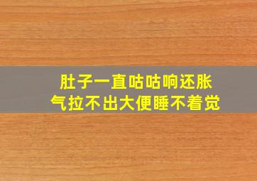 肚子一直咕咕响还胀气拉不出大便睡不着觉