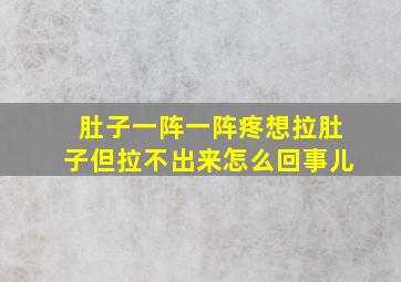 肚子一阵一阵疼想拉肚子但拉不出来怎么回事儿