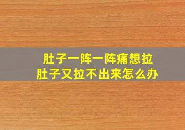 肚子一阵一阵痛想拉肚子又拉不出来怎么办