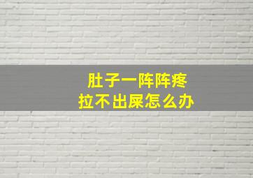 肚子一阵阵疼拉不出屎怎么办