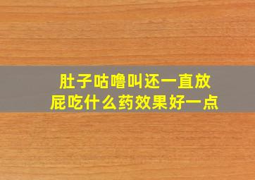 肚子咕噜叫还一直放屁吃什么药效果好一点