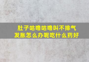 肚子咕噜咕噜叫不排气发胀怎么办呢吃什么药好