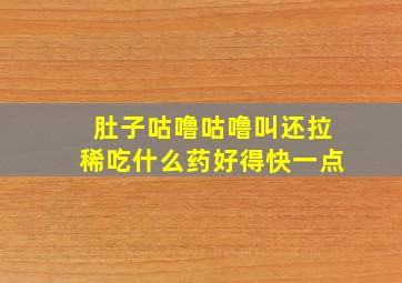 肚子咕噜咕噜叫还拉稀吃什么药好得快一点