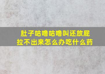 肚子咕噜咕噜叫还放屁拉不出来怎么办吃什么药