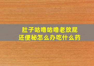 肚子咕噜咕噜老放屁还便秘怎么办吃什么药