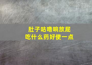 肚子咕噜响放屁吃什么药好使一点