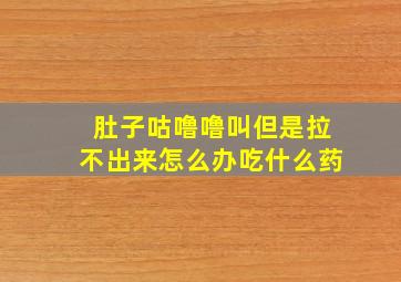 肚子咕噜噜叫但是拉不出来怎么办吃什么药